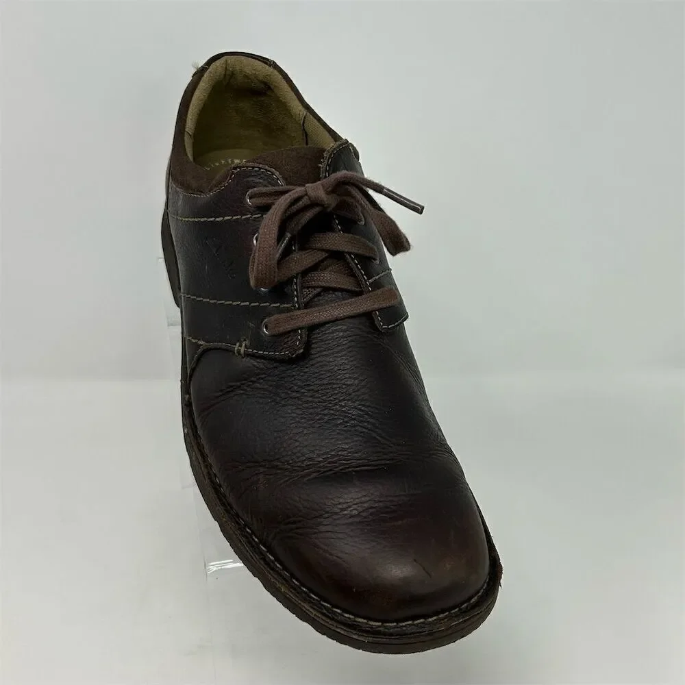 Clarks Men's Brown Leather Loafers Size 13M Casual Lace Up Shoes